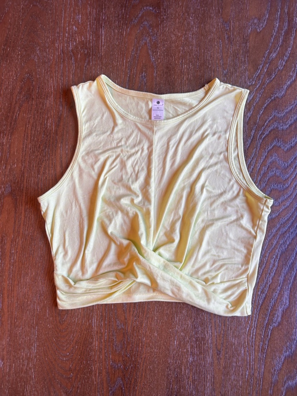 Yogalicious Yellow Twist-Front Crop Top
